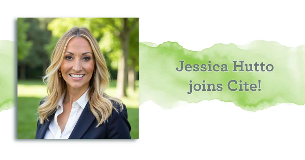 Image of Jessica Hutto with heading "Jessica Hutto joins cite"