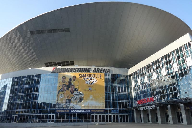 Photo of Nashville's Bridgestone Arena main doors